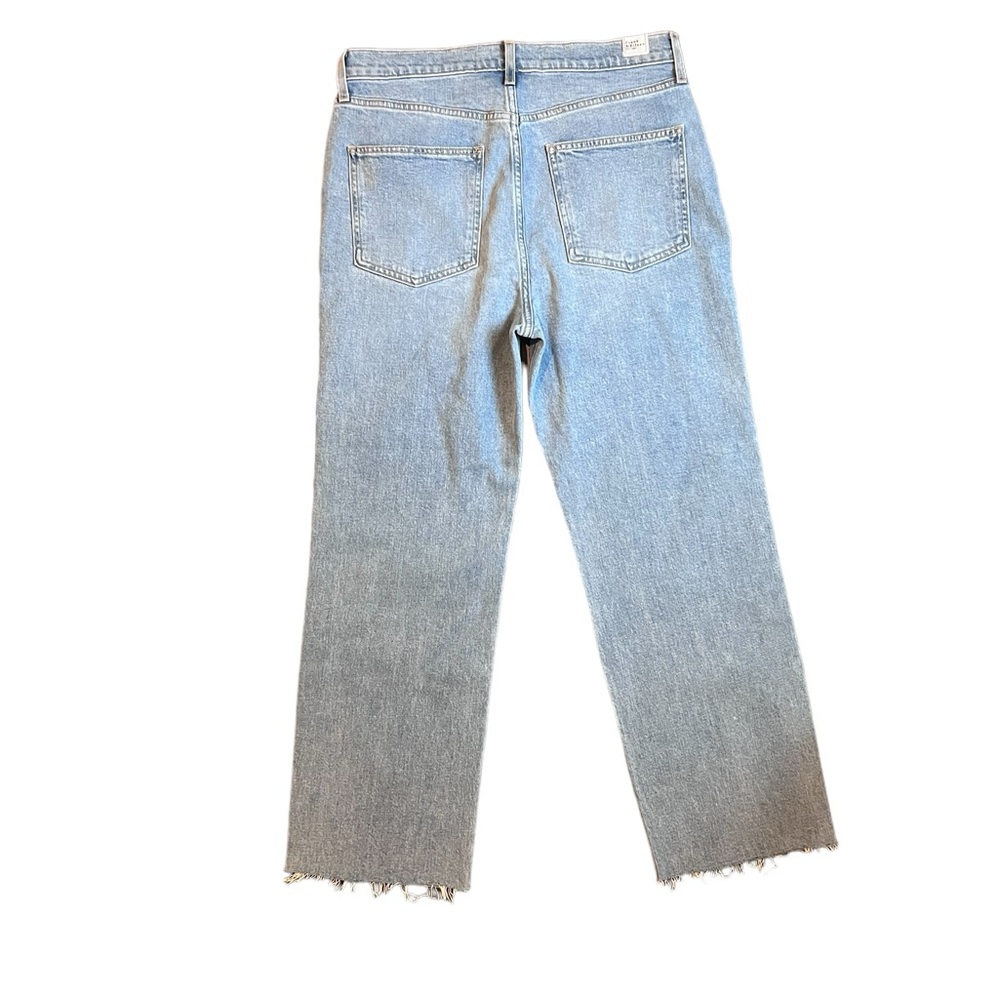Frank & Eileen Monaghan Blue Denim Raw Hem Straight Leg Hi Rise Jeans Size 31 - Picture 4 of 14